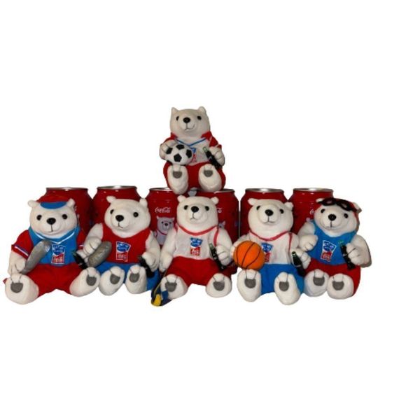 🆕Vintage Coca Cola Plush Polar Bear 2004 Athens Bear #3 - Picture 4 of 5